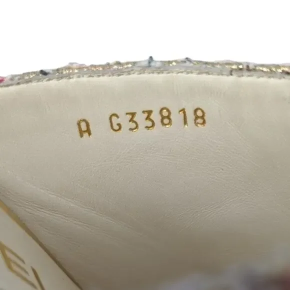 Chanel 2018 Mules Metallic Tweed Interlocking CC Logo Slide Neutral 37.5 - Picture 11 of 14